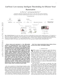 LiteVoxel: Low-memory Intelligent Thresholding for Efficient Voxel Rasterization