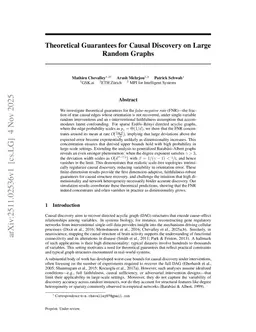 Theoretical Guarantees for Causal Discovery on Large Random Graphs