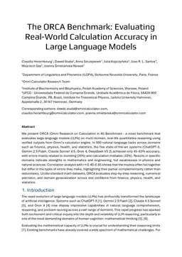 The ORCA Benchmark: Evaluating Real-World Calculation Accuracy in Large Language Models
