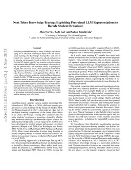 Next Token Knowledge Tracing: Exploiting Pretrained LLM Representations to Decode Student Behaviour