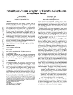 Robust Face Liveness Detection for Biometric Authentication using Single Image