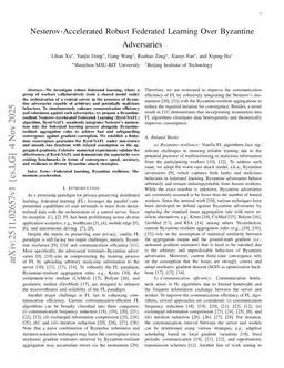 Nesterov-Accelerated Robust Federated Learning Over Byzantine Adversaries