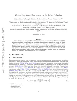 Optimizing Kernel Discrepancies via Subset Selection