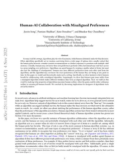 Human-AI Collaboration with Misaligned Preferences
