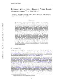 Dynamic Reflections: Probing Video Representations with Text Alignment