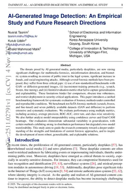 AI-Generated Image Detection: An Empirical Study and Future Research Directions