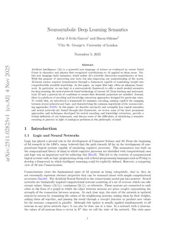 Neurosymbolic Deep Learning Semantics