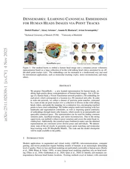 Densemarks: Learning Canonical Embeddings for Human Heads Images via Point Tracks