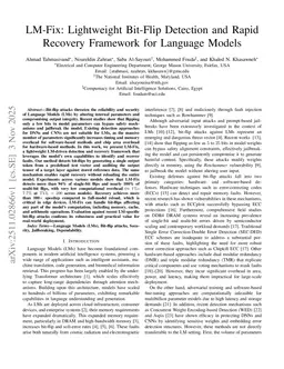 LM-Fix: Lightweight Bit-Flip Detection and Rapid Recovery Framework for Language Models