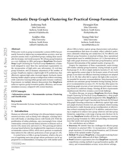 Stochastic Deep Graph Clustering for Practical Group Formation
