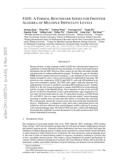 FATE: A Formal Benchmark Series for Frontier Algebra of Multiple Difficulty Levels