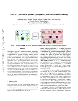 ProM3E: Probabilistic Masked MultiModal Embedding Model for Ecology