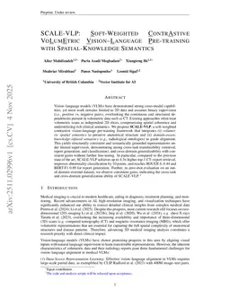 SCALE-VLP: Soft-Weighted Contrastive Volumetric Vision-Language Pre-training with Spatial-Knowledge Semantics
