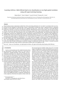 Learning with less: label-efficient land cover classification at very high spatial resolution using self-supervised deep learning