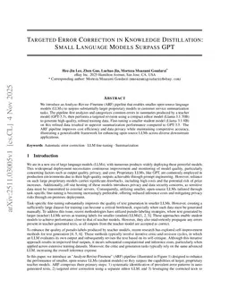 Targeted Error Correction in Knowledge Distillation: Small Language Models Surpass GPT