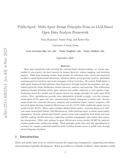 PublicAgent: Multi-Agent Design Principles From an LLM-Based Open Data Analysis Framework
