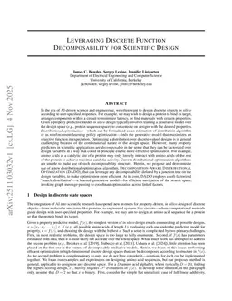 Leveraging Discrete Function Decomposability for Scientific Design