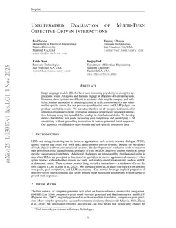 Unsupervised Evaluation of Multi-Turn Objective-Driven Interactions