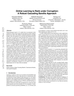 Online Learning to Rank under Corruption: A Robust Cascading Bandits Approach