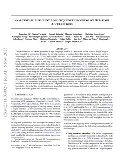 SnapStream: Efficient Long Sequence Decoding on Dataflow Accelerators