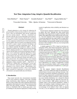 Test Time Adaptation Using Adaptive Quantile Recalibration