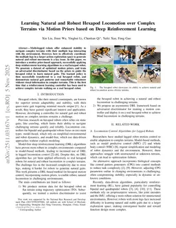 Learning Natural and Robust Hexapod Locomotion over Complex Terrains via Motion Priors based on Deep Reinforcement Learning