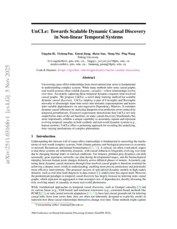 UnCLe: Towards Scalable Dynamic Causal Discovery in Non-linear Temporal Systems