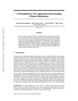A Probabilistic U-Net Approach to Downscaling Climate Simulations