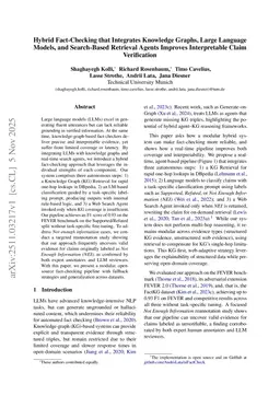 Hybrid Fact-Checking that Integrates Knowledge Graphs, Large Language Models, and Search-Based Retrieval Agents Improves Interpretable Claim Verification