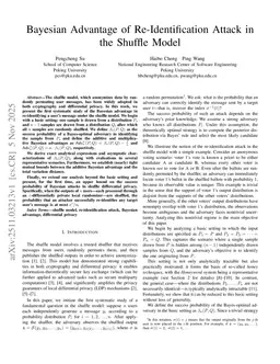 Bayesian Advantage of Re-Identification Attack in the Shuffle Model