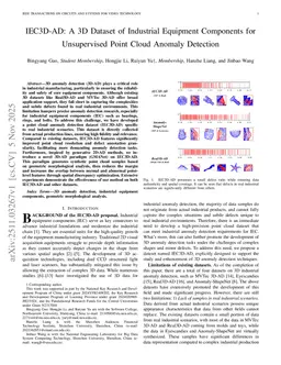IEC3D-AD: A 3D Dataset of Industrial Equipment Components for Unsupervised Point Cloud Anomaly Detection
