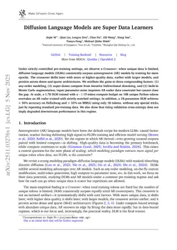 Diffusion Language Models are Super Data Learners