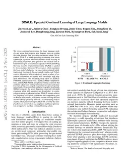 SCALE: Upscaled Continual Learning of Large Language Models