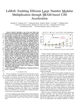 LaMoS: Enabling Efficient Large Number Modular Multiplication through SRAM-based CiM Acceleration