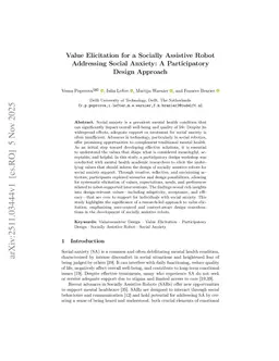 Value Elicitation for a Socially Assistive Robot Addressing Social Anxiety: A Participatory Design Approach