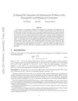 A Support-Set Algorithm for Optimization Problems with Nonnegative and Orthogonal Constraints