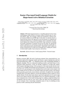 Kastor: Fine-tuned Small Language Models for Shape-based Active Relation Extraction