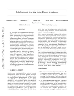 Reinforcement Learning Using known Invariances