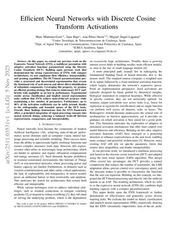 Efficient Neural Networks with Discrete Cosine Transform Activations