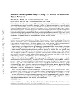 Imitation Learning in the Deep Learning Era: A Novel Taxonomy and Recent Advances