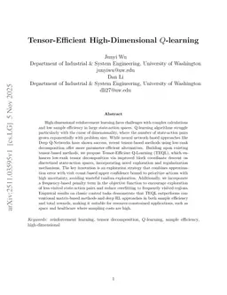 Tensor-Efficient High-Dimensional Q-learning