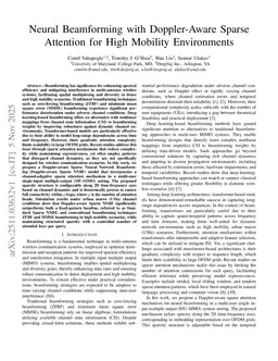 Neural Beamforming with Doppler-Aware Sparse Attention for High Mobility Environments