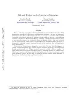 Efficient and Private Property Testing via Indistinguishability