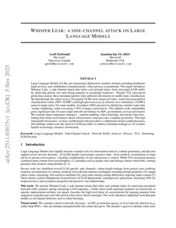 Whisper Leak: a side-channel attack on Large Language Models