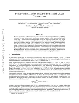 Structured Matrix Scaling for Multi-Class Calibration