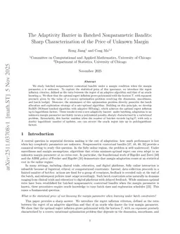 The Adaptivity Barrier in Batched Nonparametric Bandits: Sharp Characterization of the Price of Unknown Margin