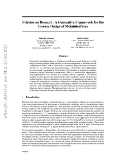 Friction on Demand: A Generative Framework for the Inverse Design of Metainterfaces