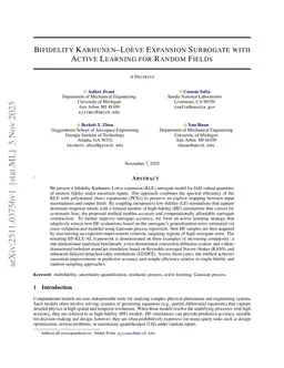 Bifidelity Karhunen-Loève Expansion Surrogate with Active Learning for Random Fields