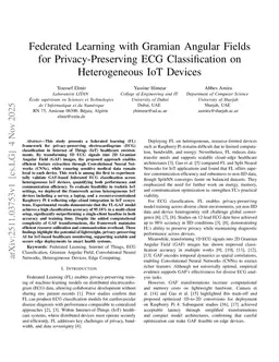 Federated Learning with Gramian Angular Fields for Privacy-Preserving ECG Classification on Heterogeneous IoT Devices