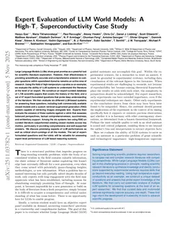 Expert Evaluation of LLM World Models: A High-$T_c$ Superconductivity Case Study